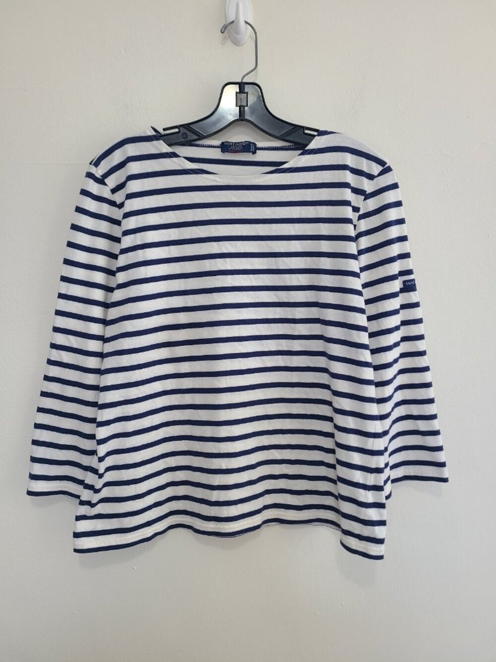 Saint James Breton Shirt Blue White Striped Top Size 10